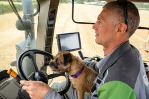 Secure the future of your family farm - man with dog on tractor